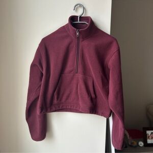 TNA polar fleece burgundy quarter zip XS